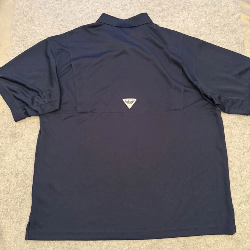 Columbia PFG Men's Polo Shirt Omni-Shade Fishing Golf Top Vented UV Pro Navy XL